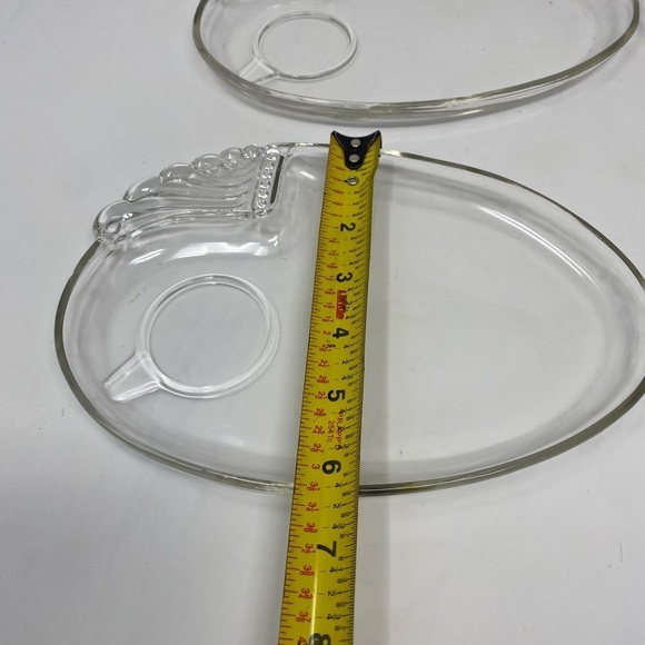 Set of 4 Vintage 1950's Clear Glass "Serve a snack" Plates Hocking Glass Co - Picture 5 of 7